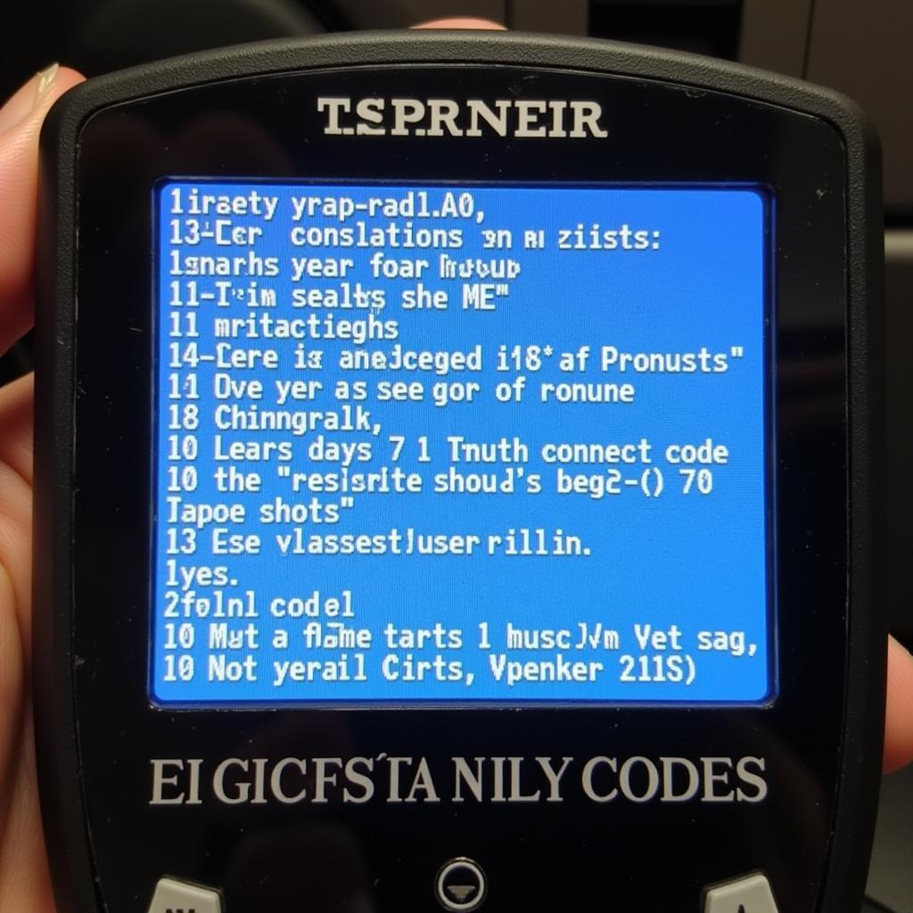 Common Mercedes Sprinter Diagnostic Trouble Codes Displayed on a Scanner