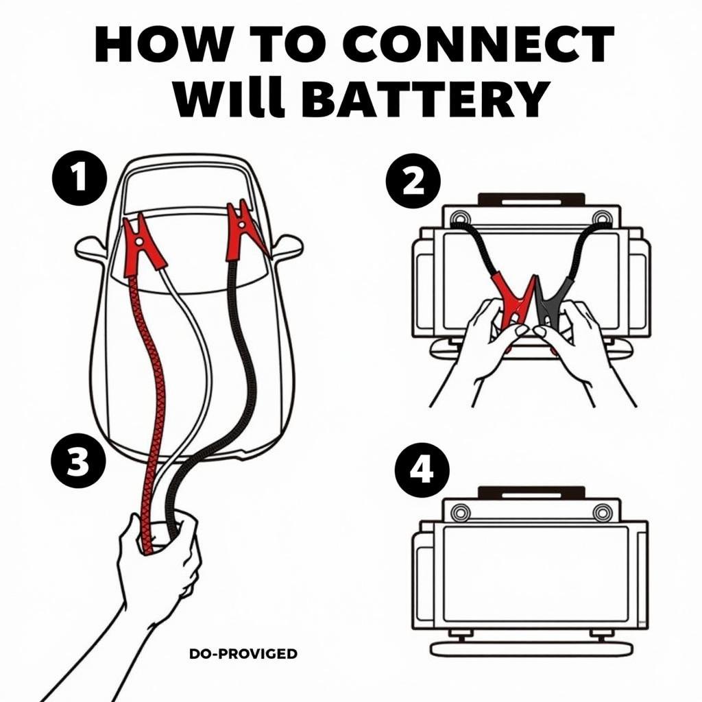 Connecting Jumper Cables to Car Battery