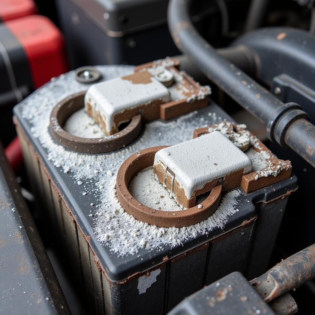 Corroded car battery terminals