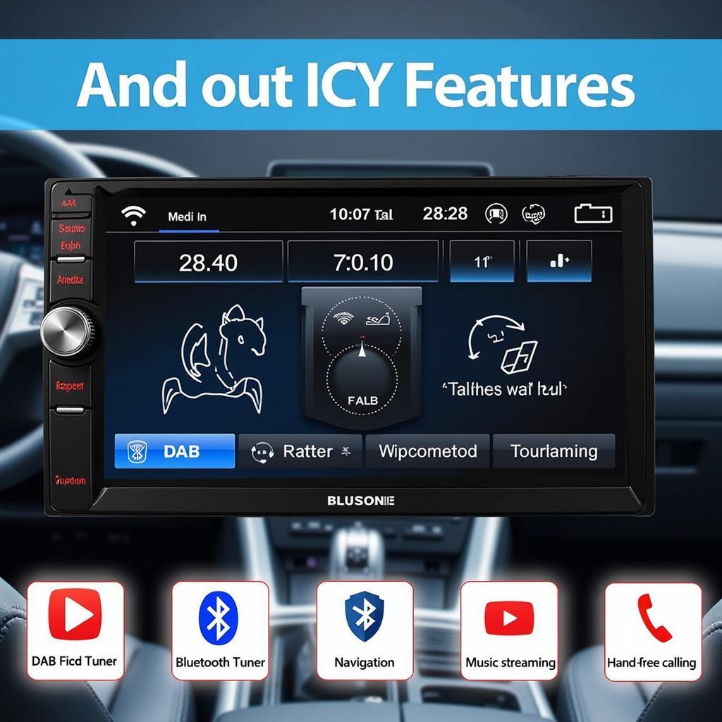 DAB Bluetooth Car Radio Double Din Features