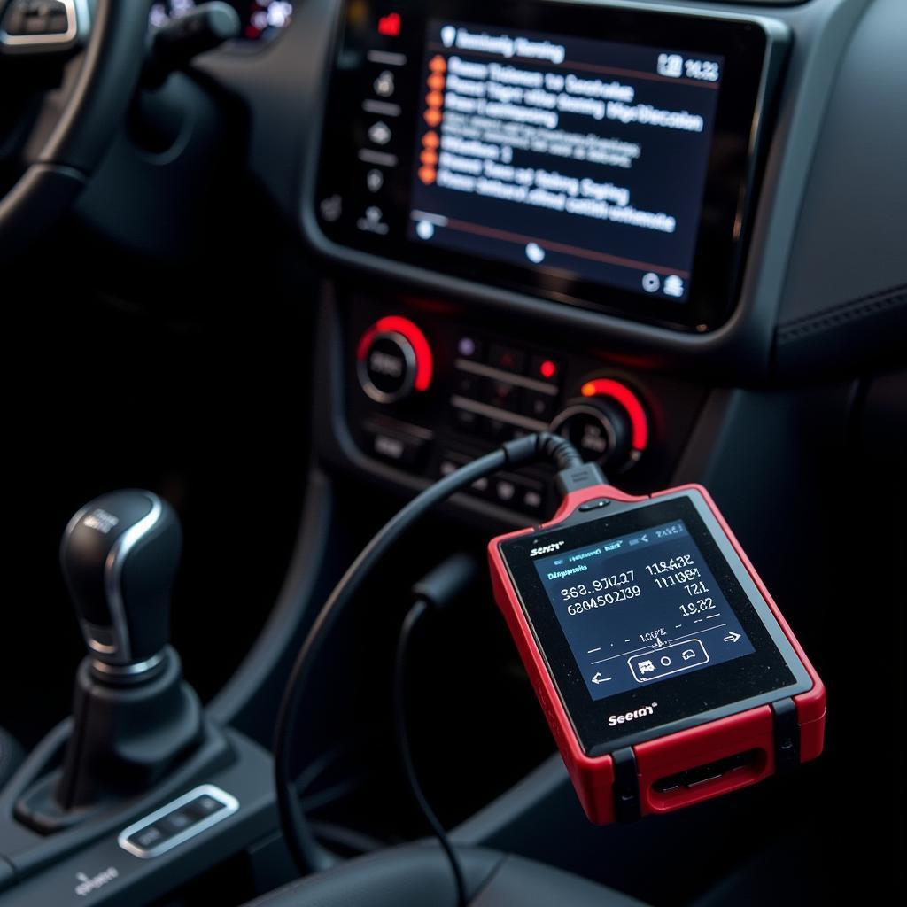 Diagnostic Scanner Connected to Seat Ibiza OBD-II Port