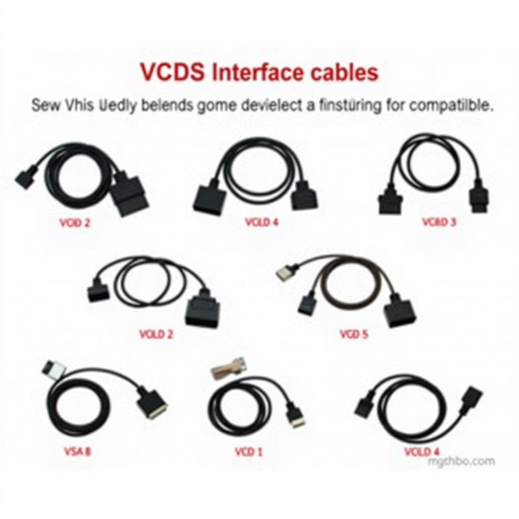 Various VCDS Interface Cables for Different VAG Models