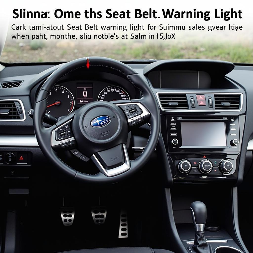 Subaru Crosstrek 2016 Dashboard with Seat Belt Warning Light