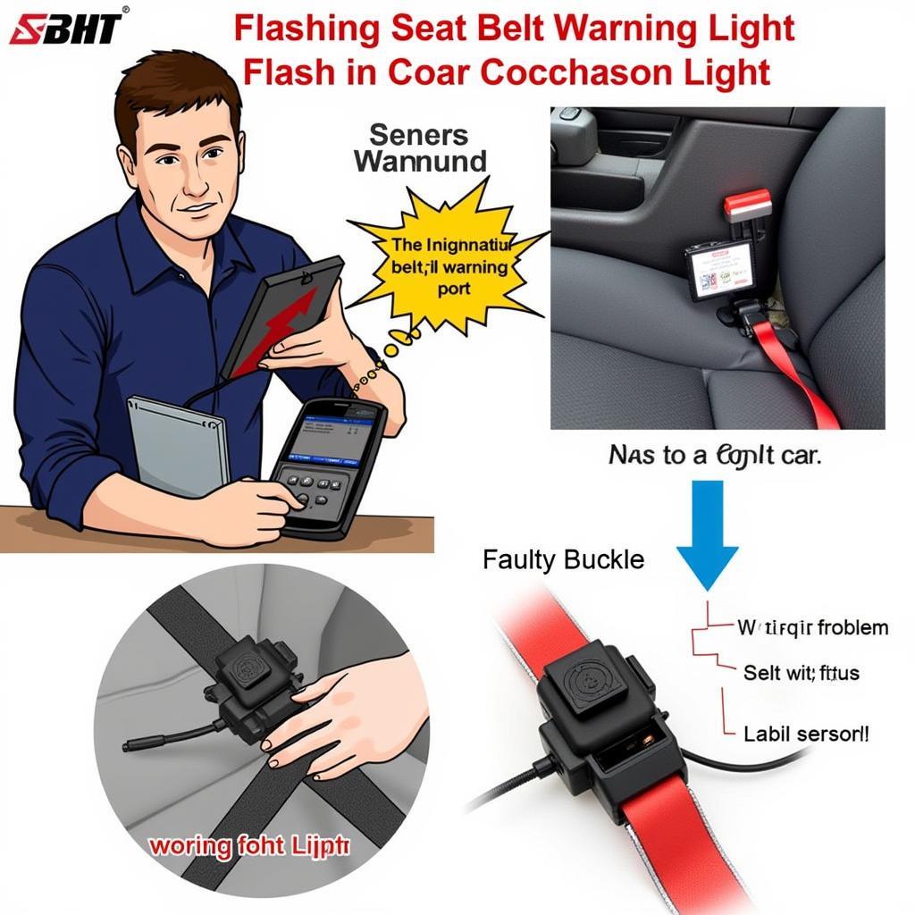 Flashing Seatbelt Warning Lamp Diagnosis Process