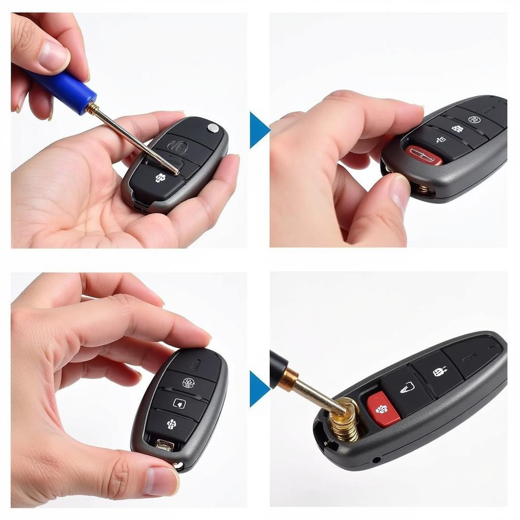 Replacing the battery in a car fob key