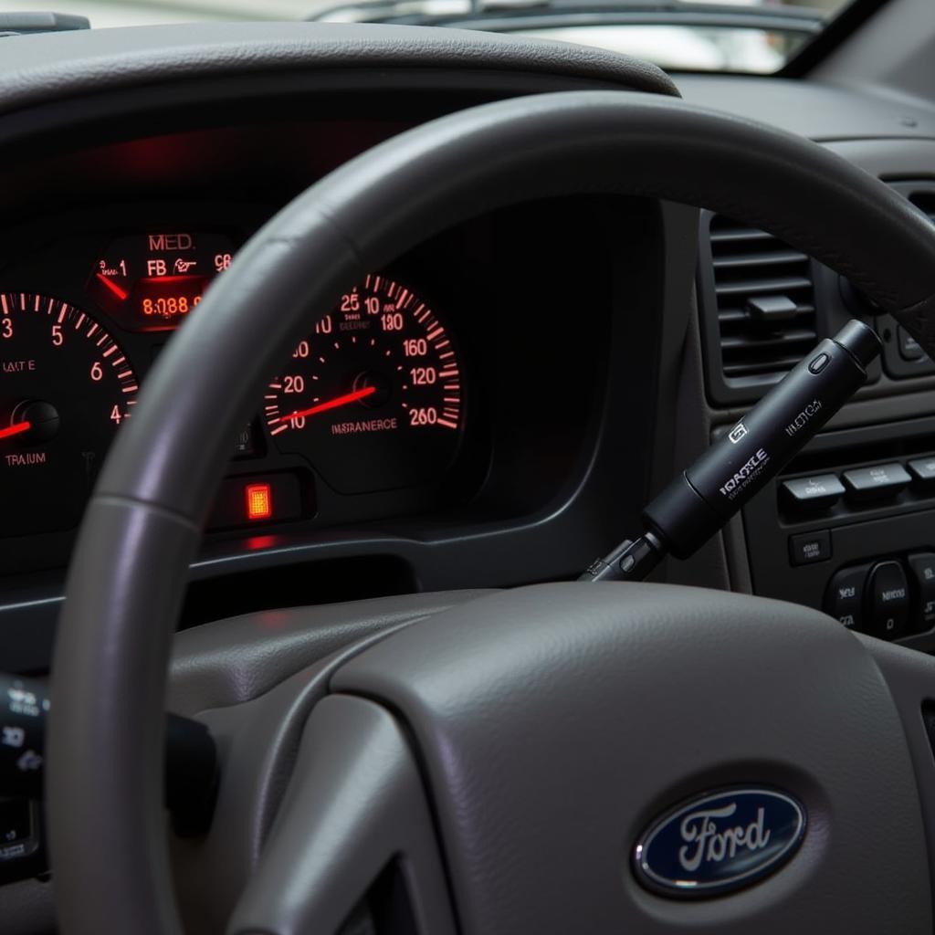 Ford Explorer Dashboard with Flashing Anti-Theft Light