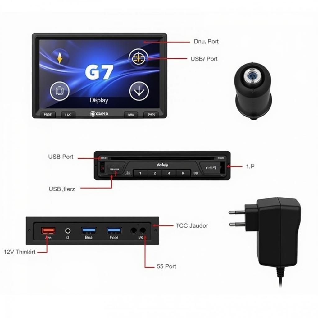 G7 Bluetooth Car Kit Components