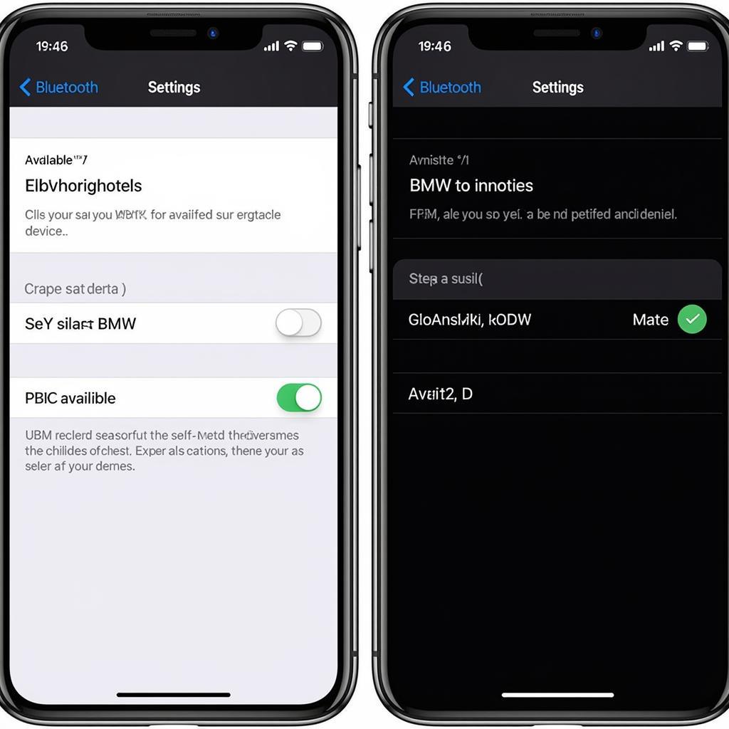iPhone Bluetooth Settings for BMW Pairing