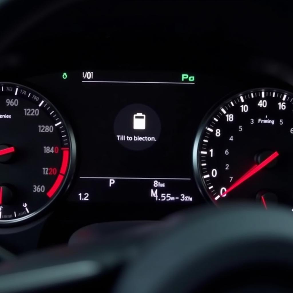 Jaguar F-Pace Dashboard Showing Low Battery Warning