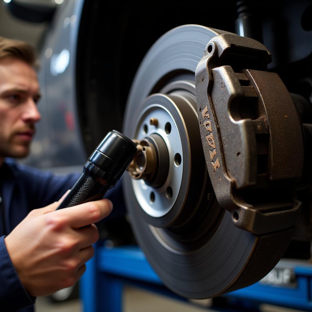 Jaguar XJ Brake Pad Inspection