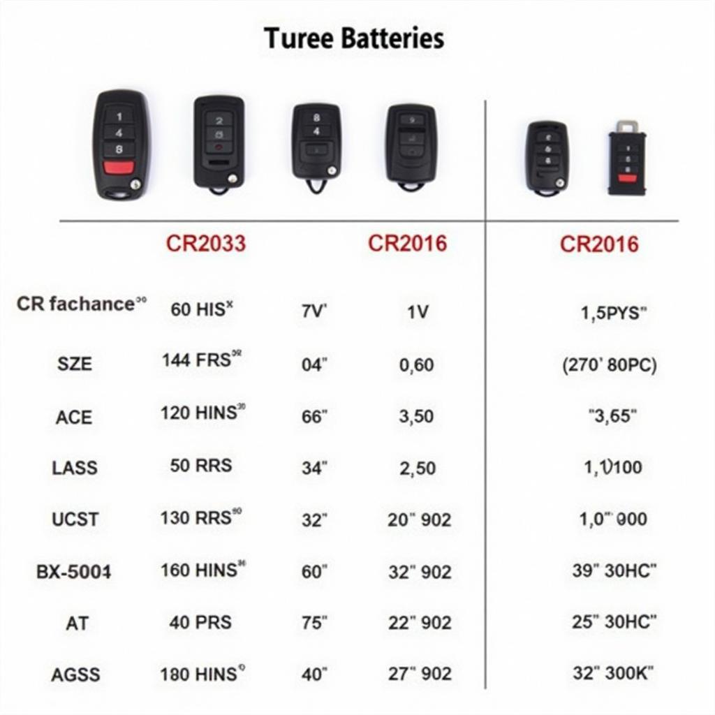 Different Key Fob Battery Types and Sizes