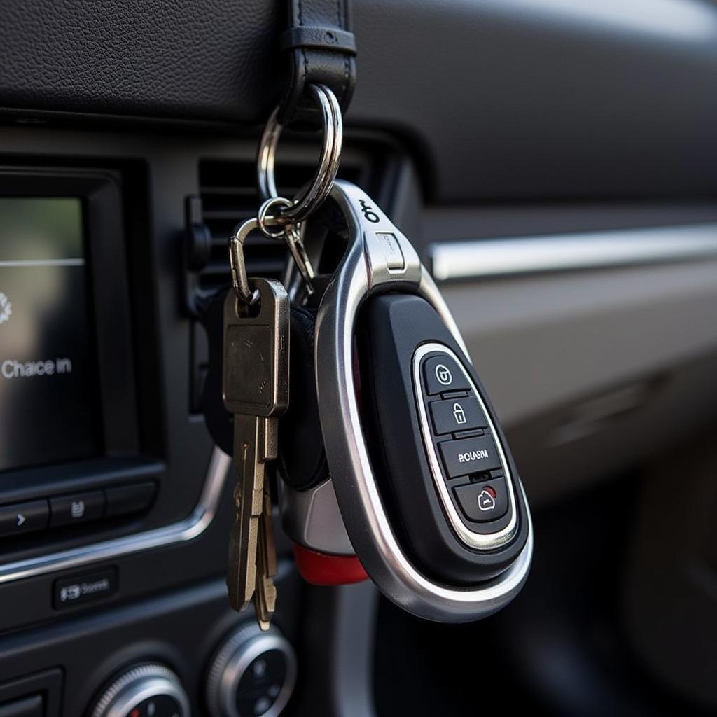 Key Fob Holder Attached to Car Keys