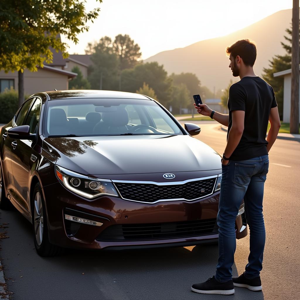 Testing the range of a Kia Optima key fob