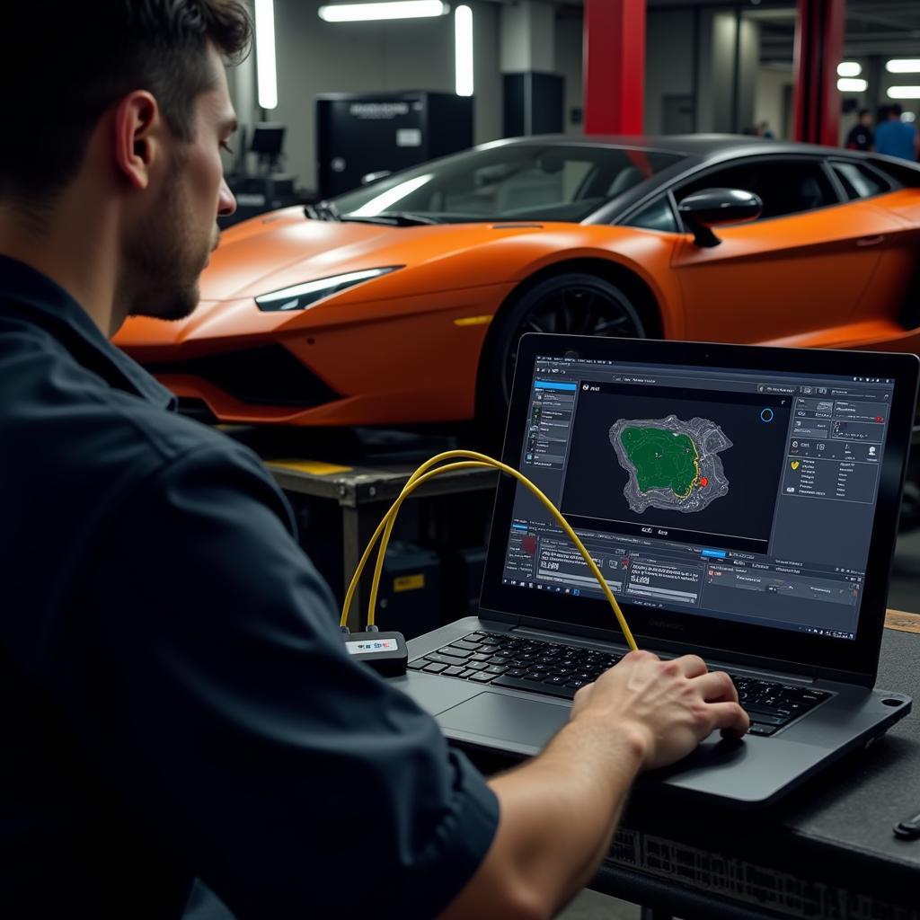 Lamborghini Being Diagnosed with Lara Software