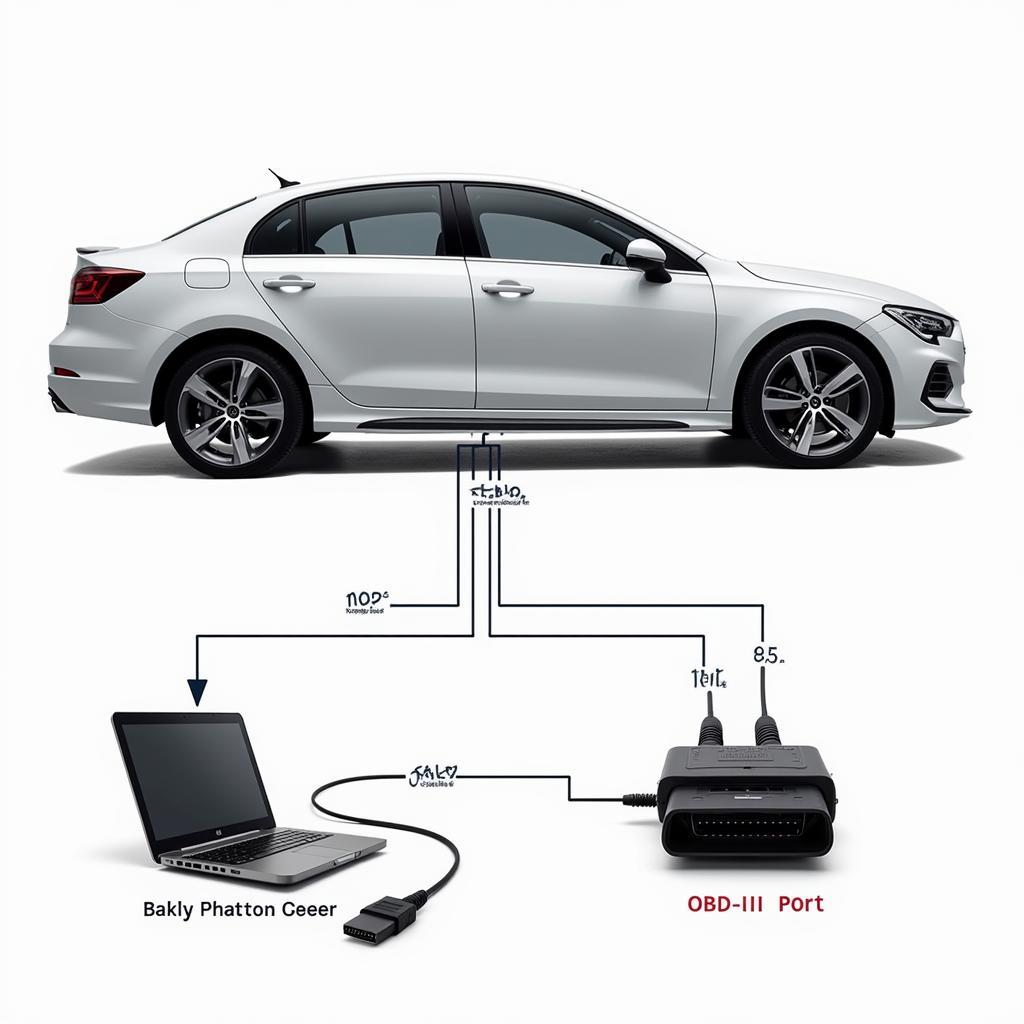 Laptop Connected to Car with VCDS Cable