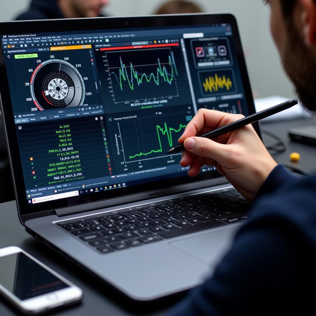 Mechanic Analyzing VCDS Channel Data