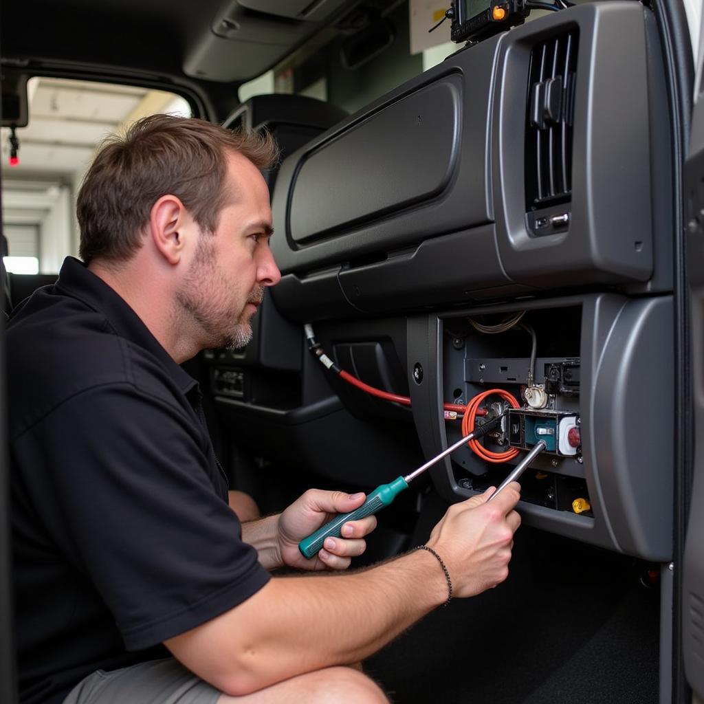 Mechanic Checking Chevy Express Ignition Switch