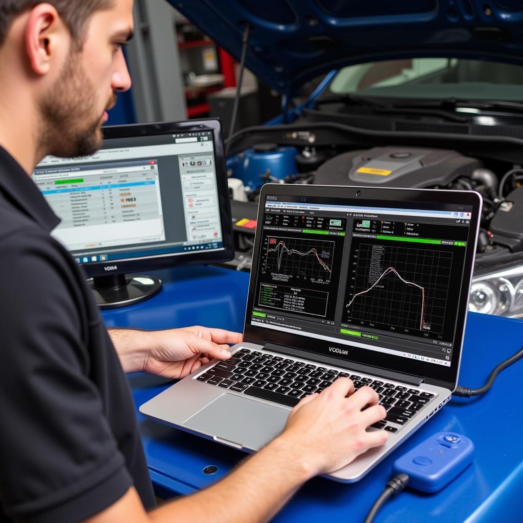 Mechanic Using VCDS to Diagnose Car Problems