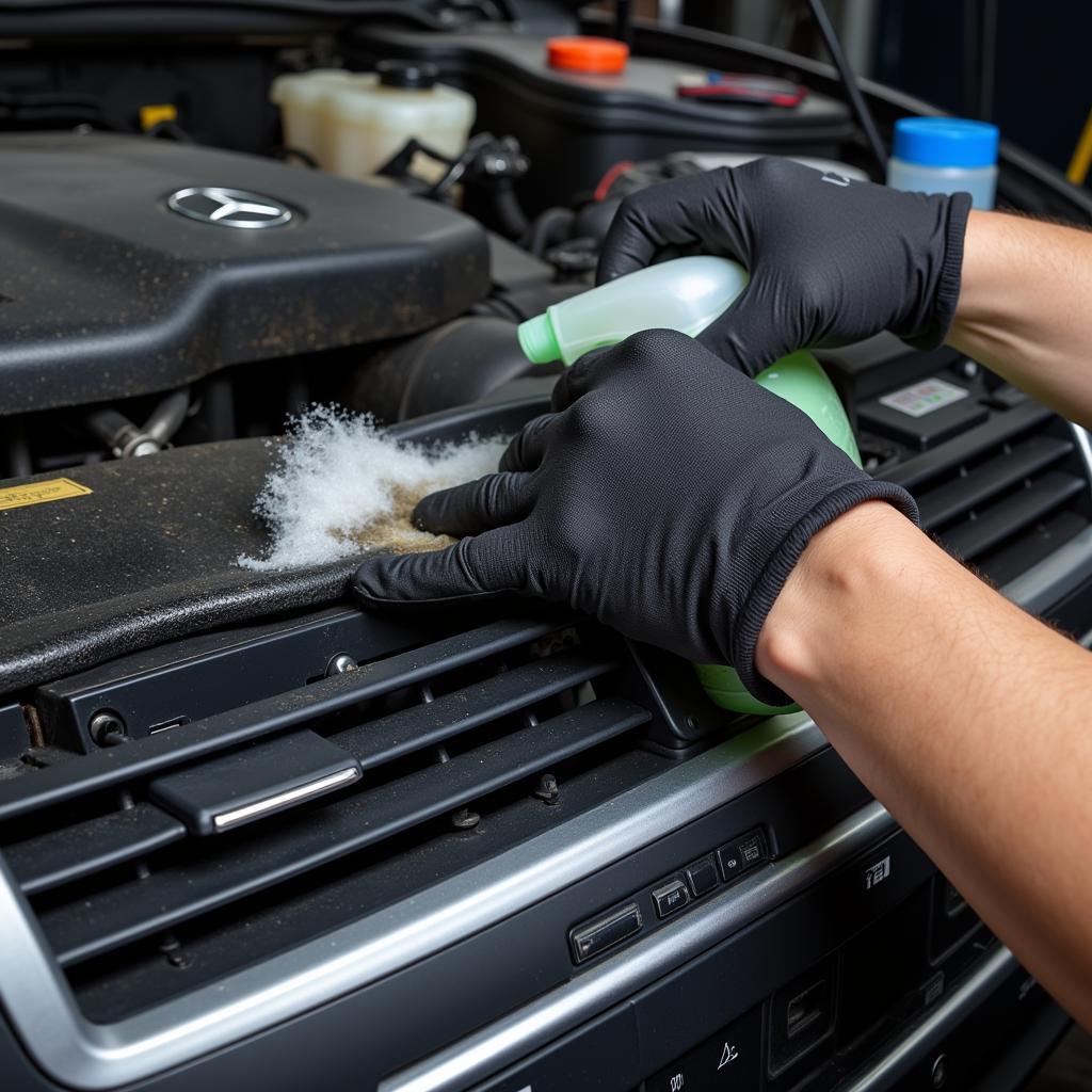 Cleaning a Mercedes AC Evaporator