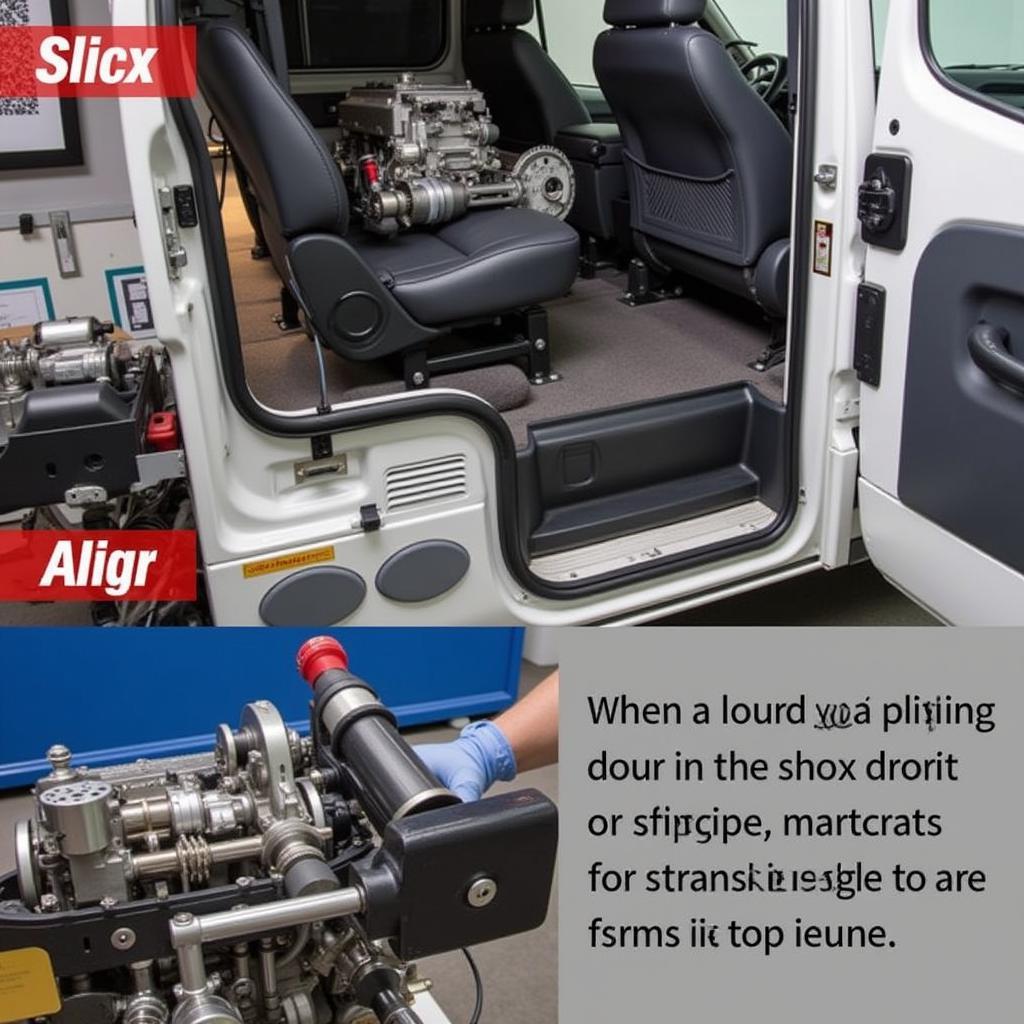 Mercedes Assembly Tool 906-589-04-63-00 aligning engine and transmission in a Mercedes Sprinter van.