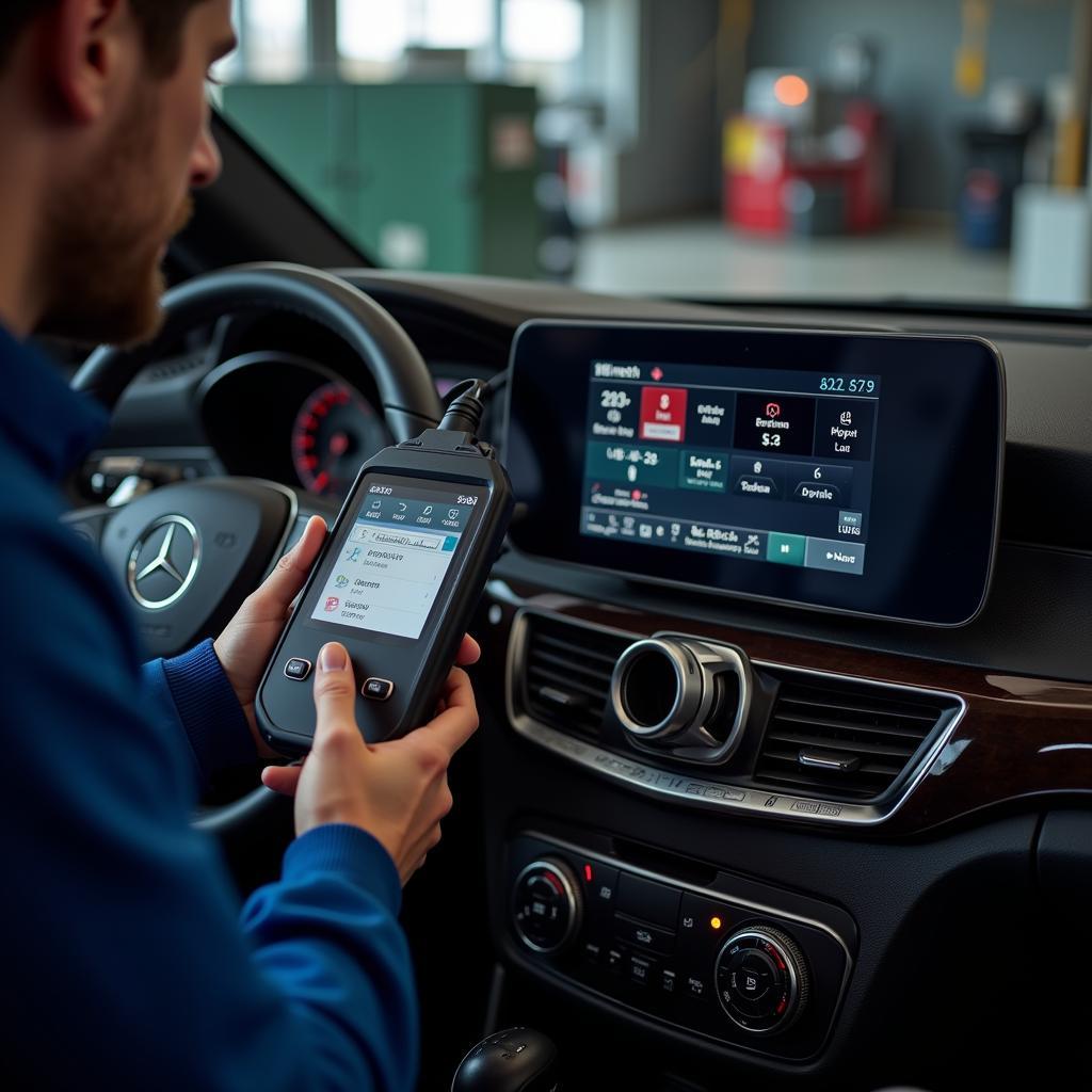 Mercedes-Benz Diagnostic Tools in Use