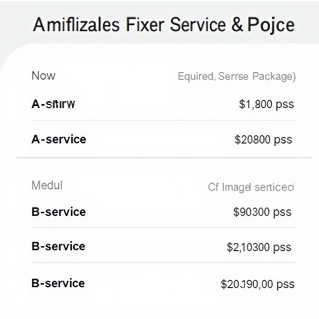 Mercedes Benz Fixed Price Service Menu Example