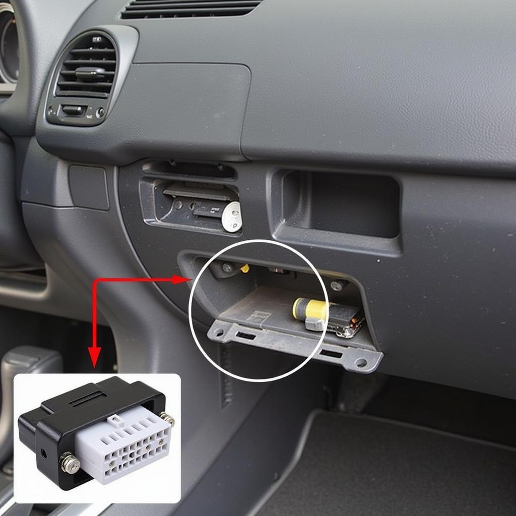 Mercedes C200 OBD-II Port Location Under Dashboard