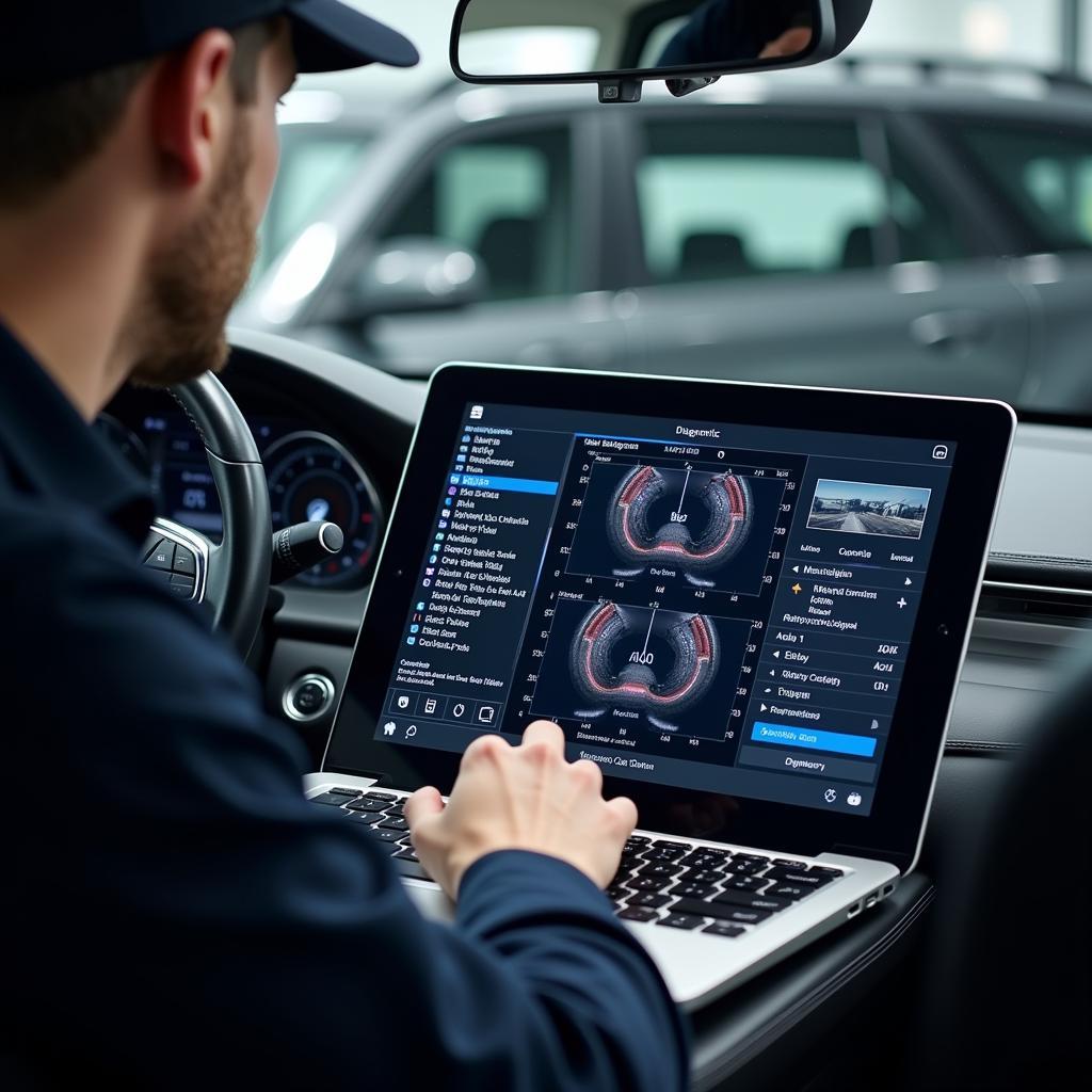 Mercedes Technician Diagnosing a Problem