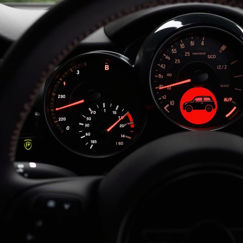 Mini Brake Pad Warning Light Illuminated on Dashboard