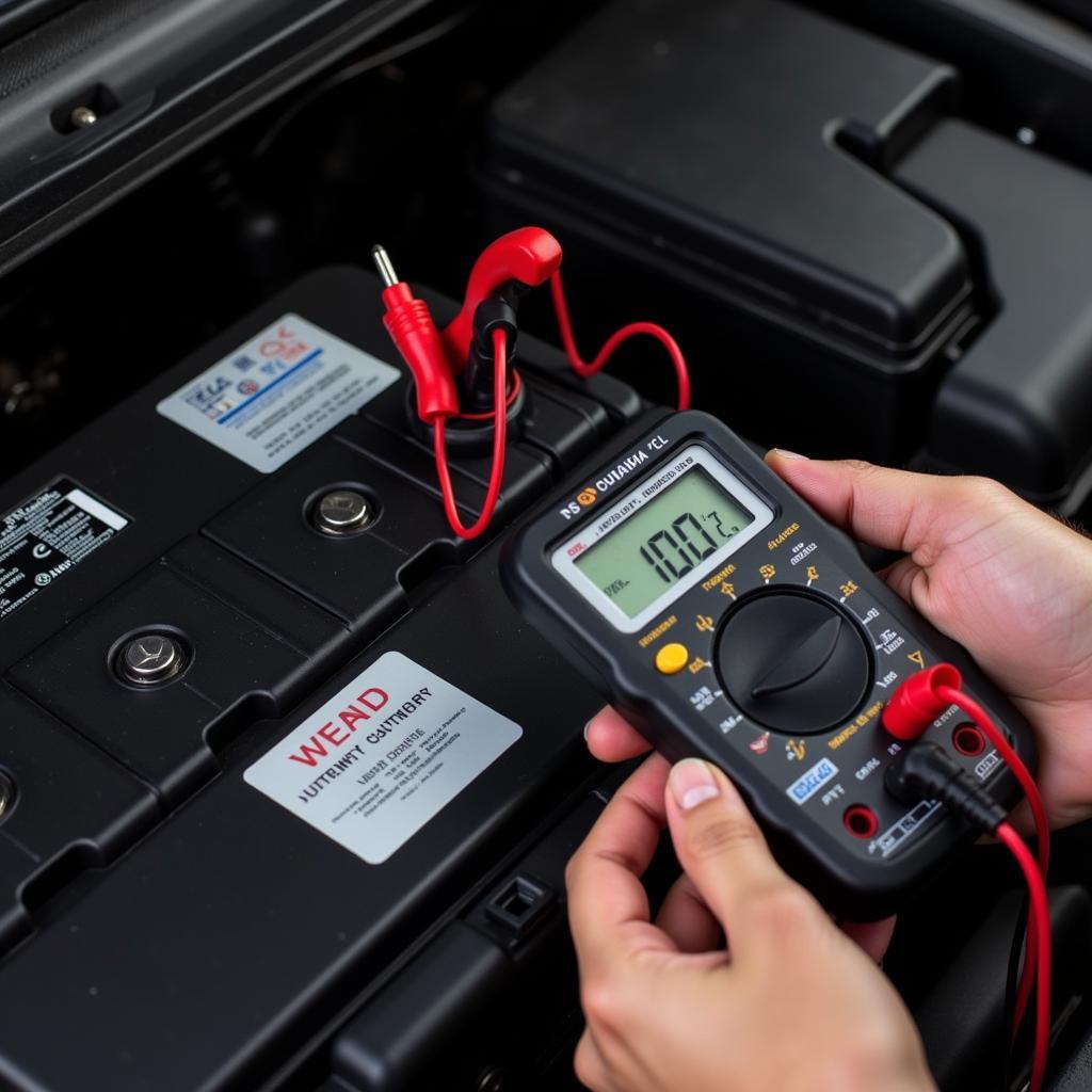 Multimeter Testing Buick Enclave Battery