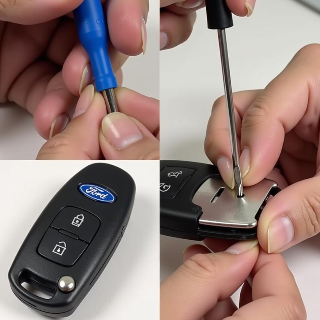 Opening a Ford Key Fob with a Screwdriver