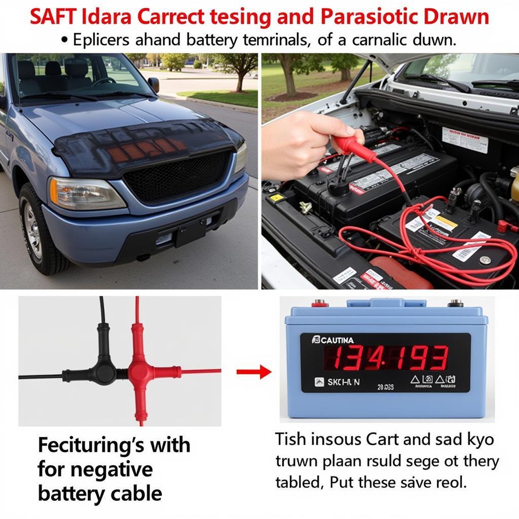 Testing for parasitic drain in truck battery