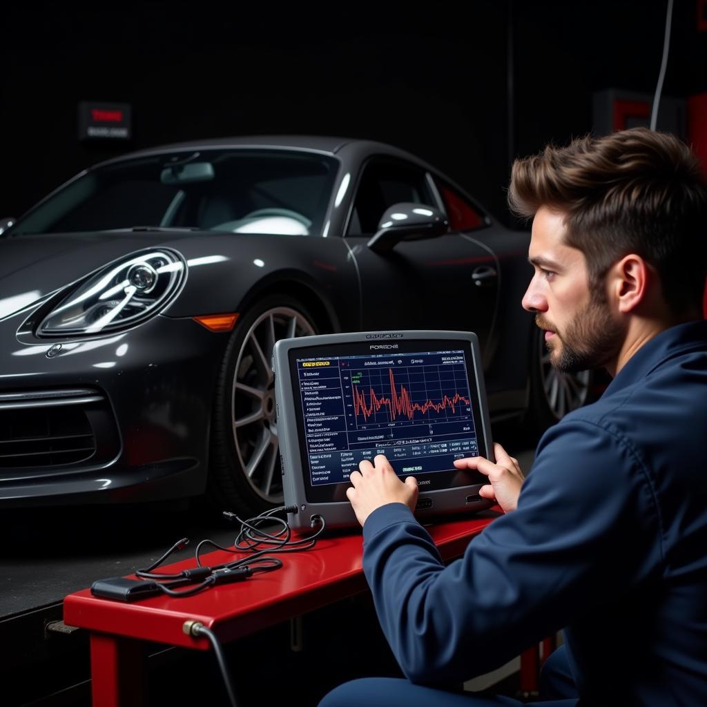 Porsche Diagnostic Machine in Use