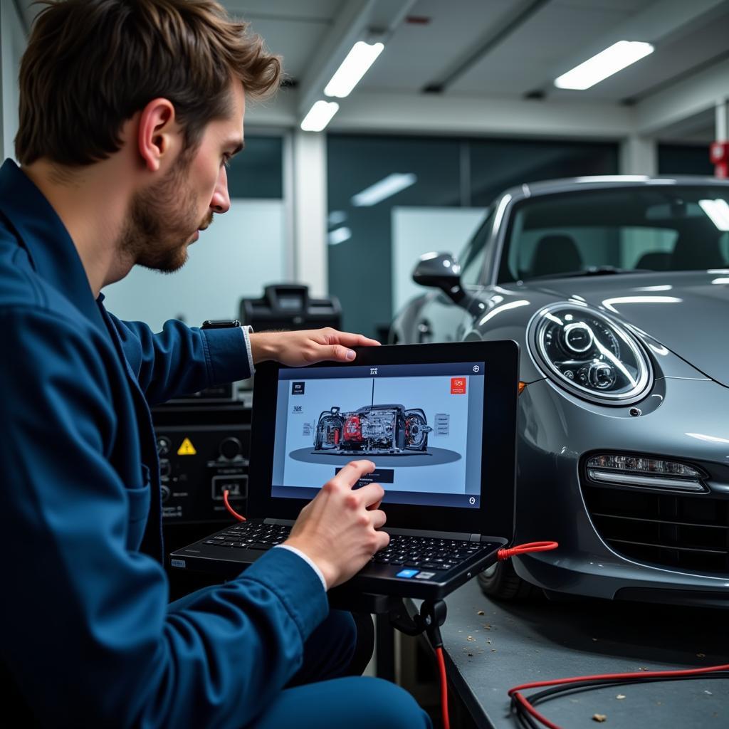 Porsche Diagnostic Process using Piwis