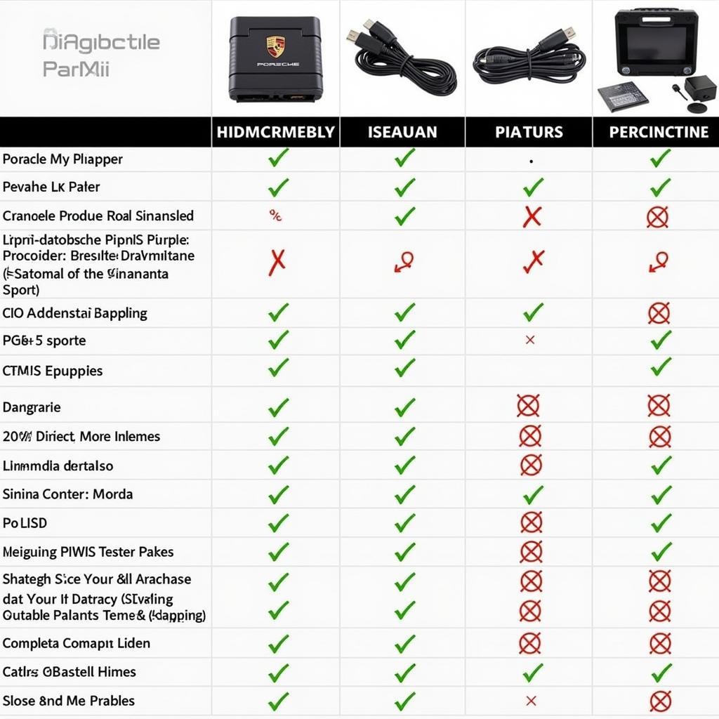 Porsche Diagnostic Tools Comparison Chart