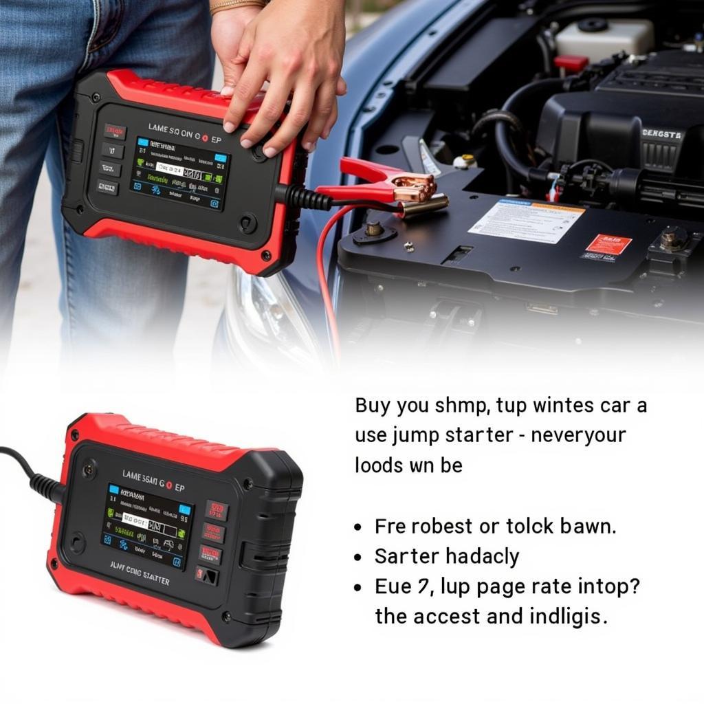 Using a portable car battery jump starter