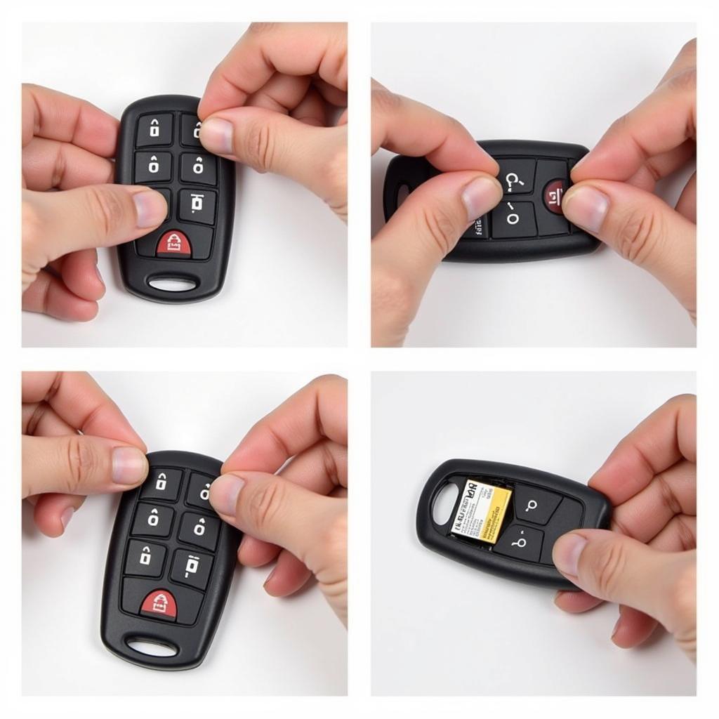 Step-by-step process of replacing the battery in a 2018 Ford Fusion key fob.