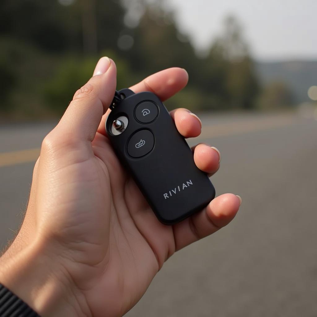 Rivian Key Fob In Hand