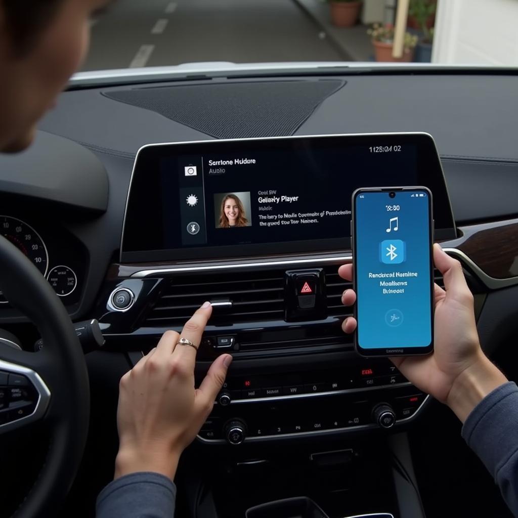 Samsung Galaxy S23 connected to BMW iDrive system via Bluetooth