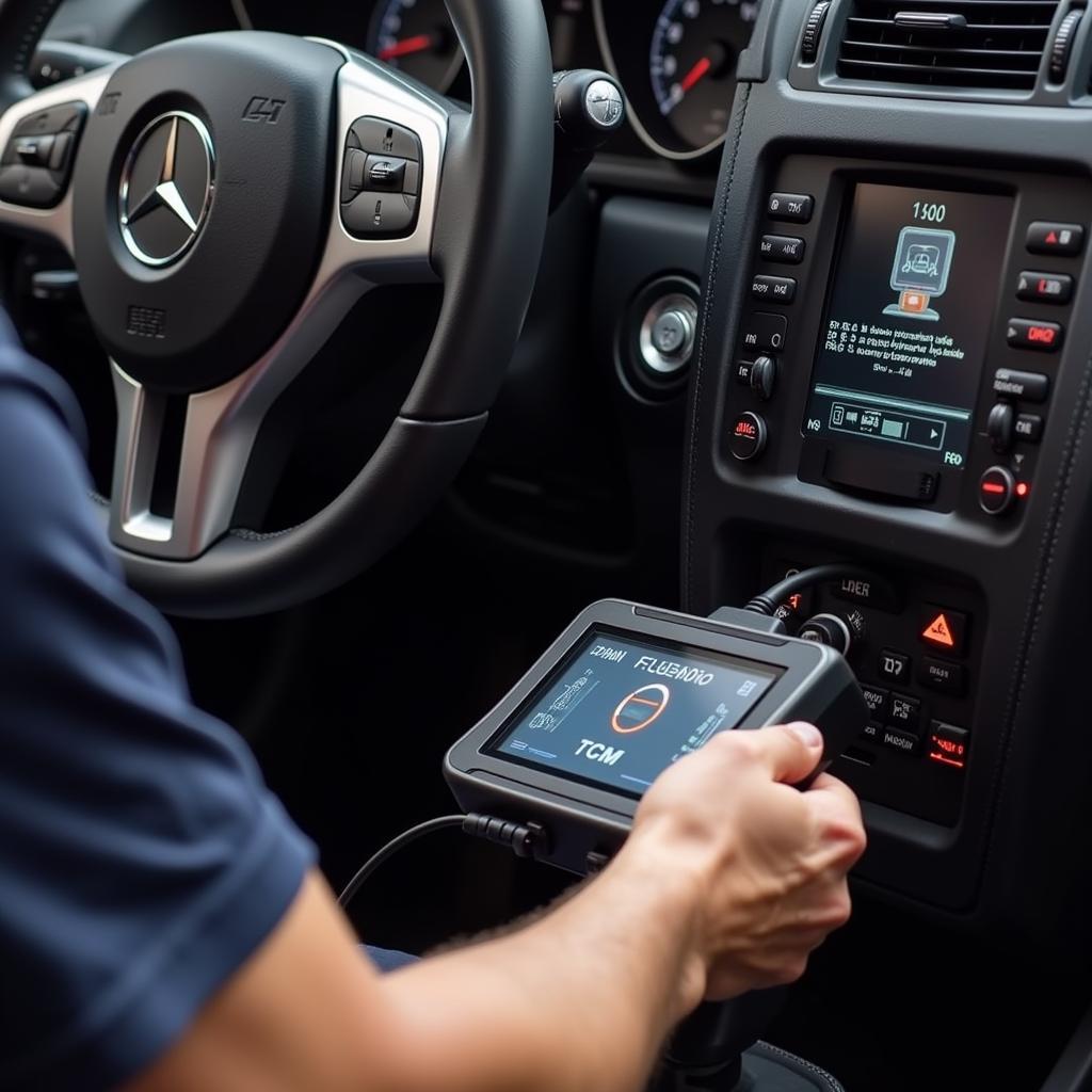 Scanning TCM codes on a Mercedes Benz using an OBD-II scanner