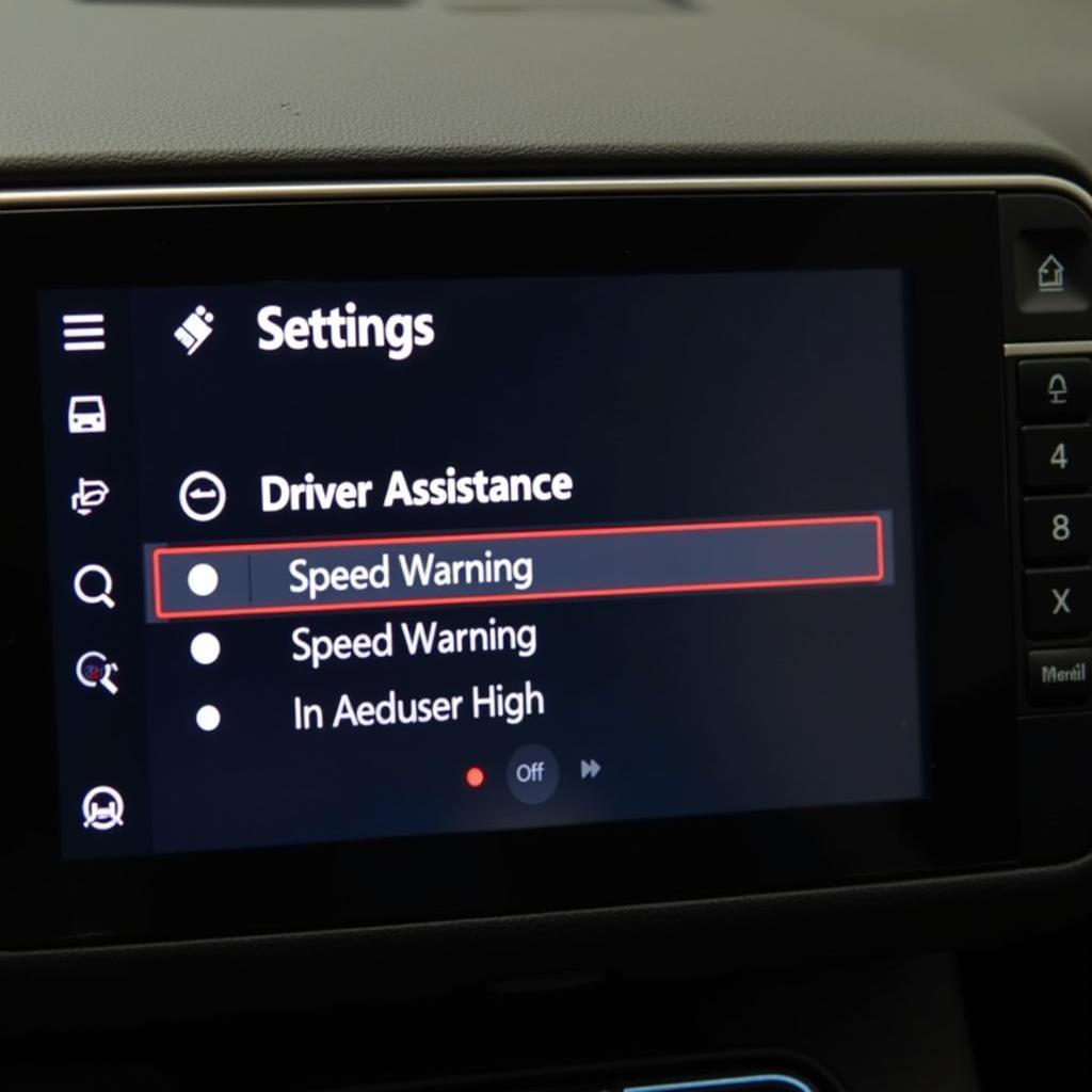 Seat Ibiza Infotainment Speed Warning Settings