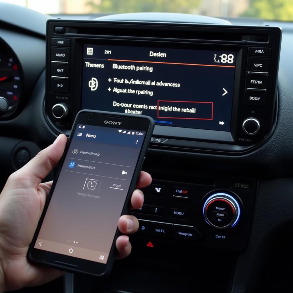 Pairing a smartphone with a Sony car radio via Bluetooth