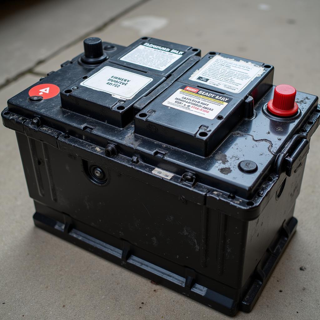 Swollen Car Battery Case Indicating Damage