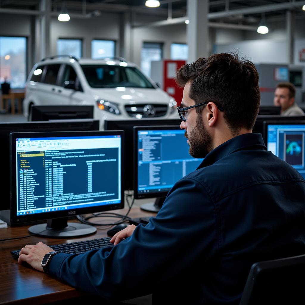 Technician Performing Remote Software Installation