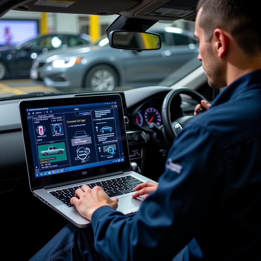 Technician Using Remote Diagnostic Software