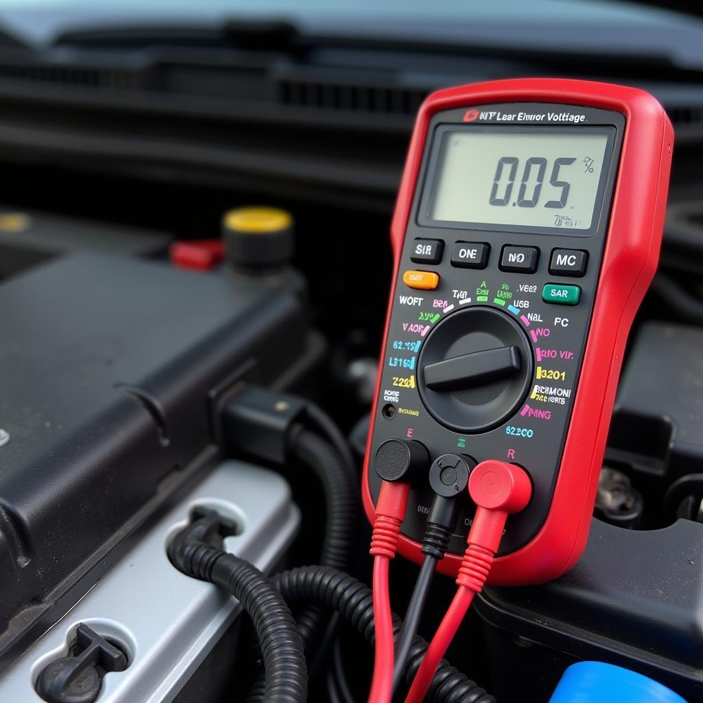 Testing Car Battery Voltage with Multimeter