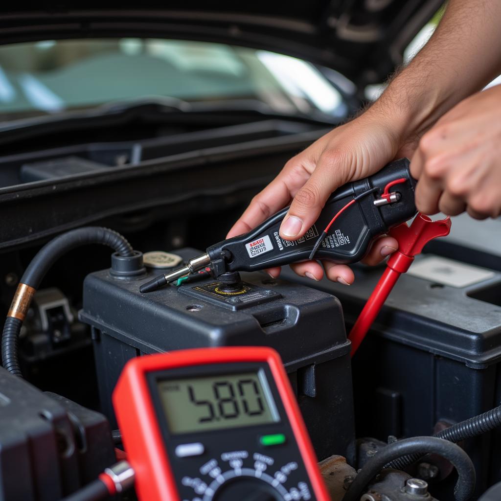 Testing Car Battery with Multimeter