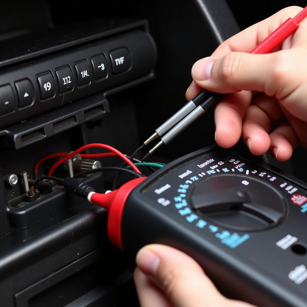 Testing Car Radio Wiring Harness with Multimeter