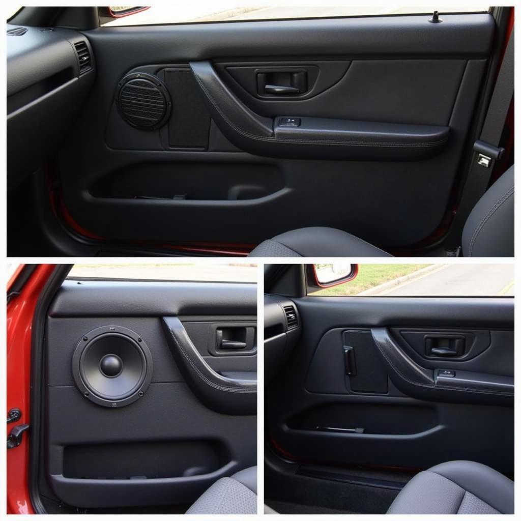 Upgraded BMW E30 Speakers Installed in Door Panel