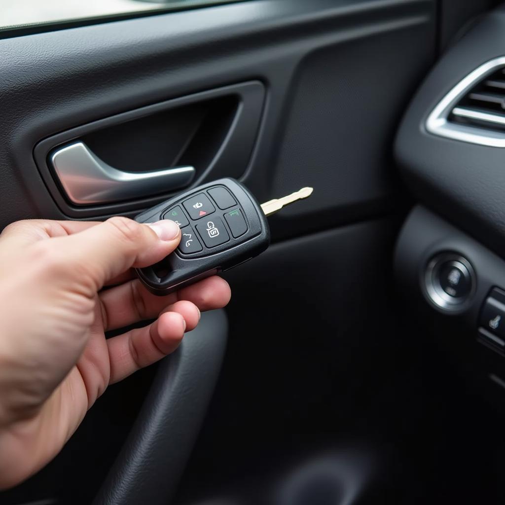 Using Physical Car Key to Unlock Door